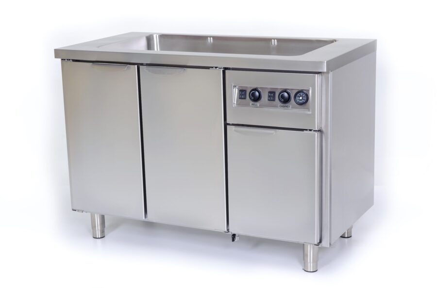 Heated cabinet, worktop, bainmarie