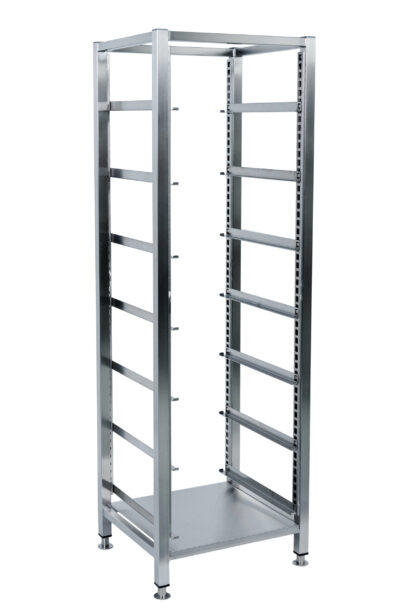 Basket racks with adjustable rails